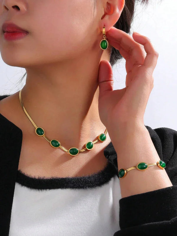 Premium Crystal Necklace Set - Get Free Bracelet & Earrings