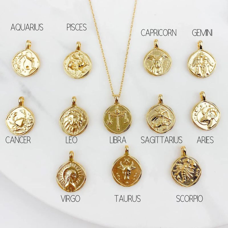 18K Gold Plated Zodiac Sign Necklace ✨💫 (Lucky Charm) Ring