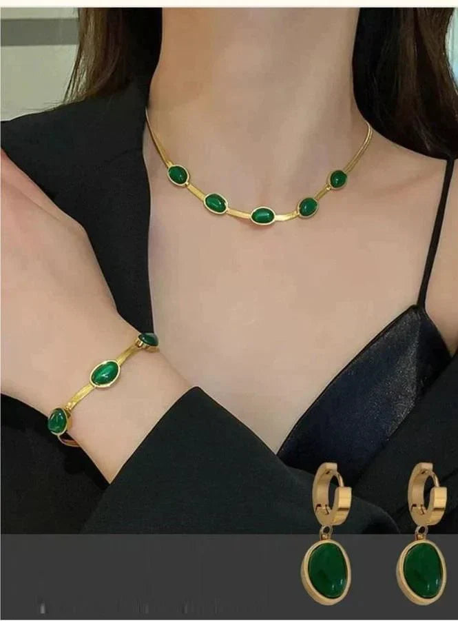 Premium Crystal Necklace Set - Get Free Bracelet & Earrings
