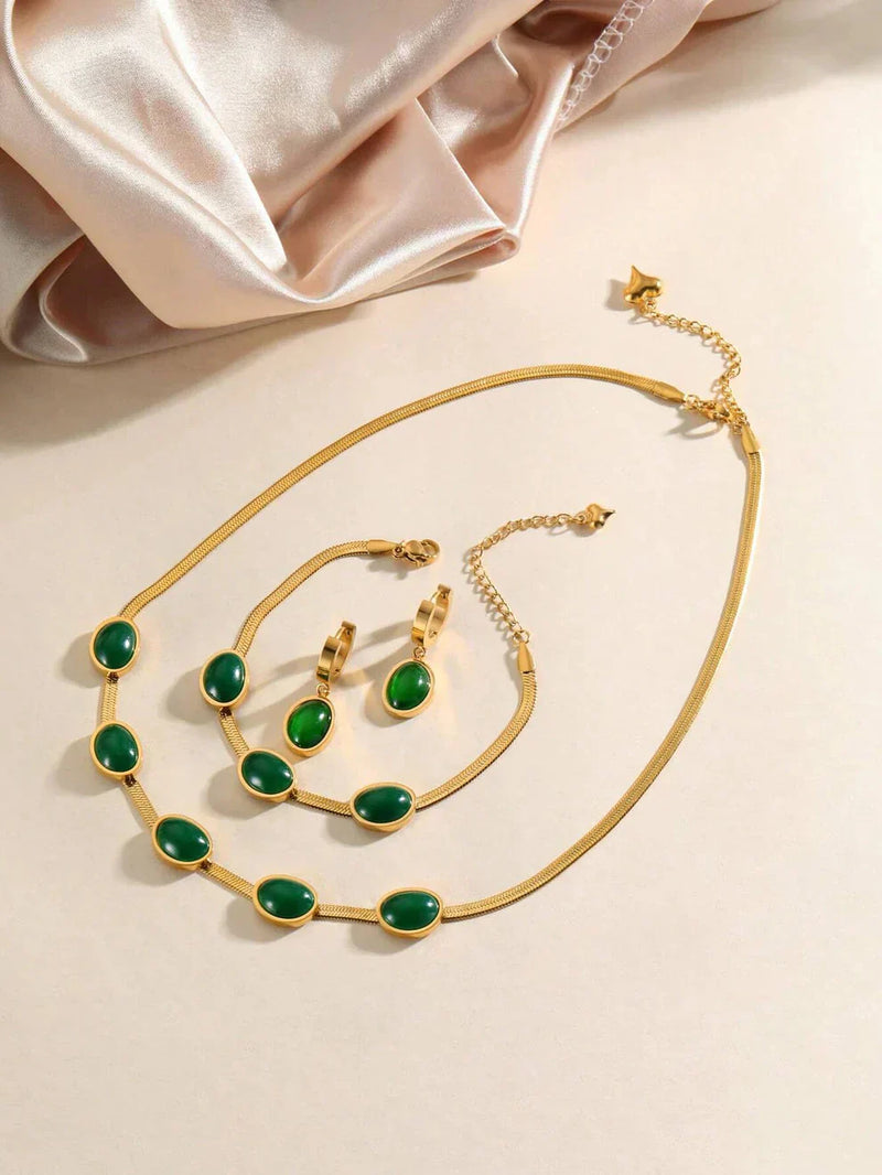Premium Crystal Necklace Set - Get Free Bracelet & Earrings