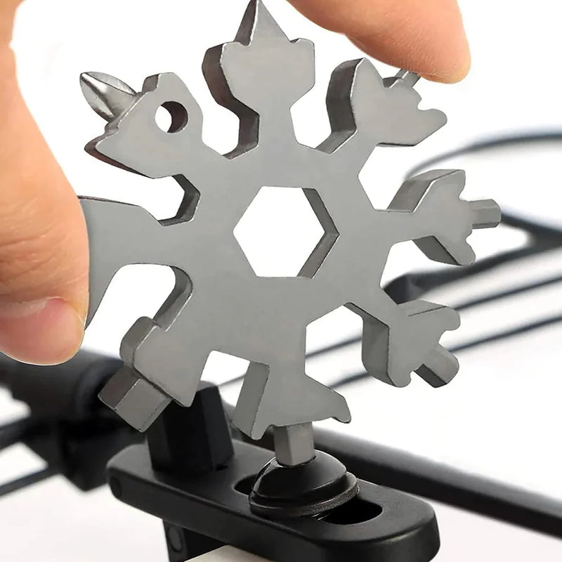 Hexa Screwdriver | Multi-functional 18 In 1 Tool | Stainless Steel Snowflake | Flat Phillips Screwdriver Kit with Ring For Adjustment